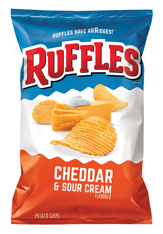 RUFFLES Cheddar Sour Cream Flavored Potato Chips Ruffles RUFFLES Cheddar Sour Cream Flavored Potato Chips Ruffles